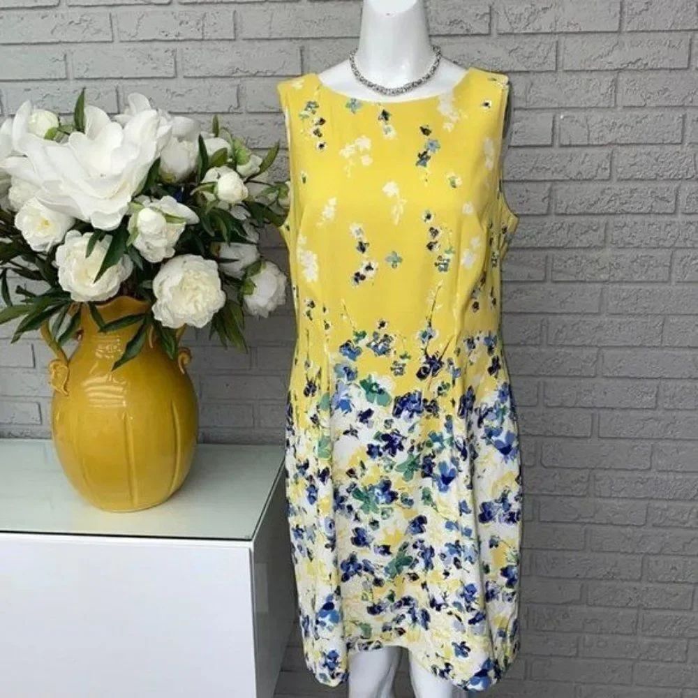 AGB Yellow Floral Dress Size 14
